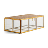 Kijang Large Perforated Jewellery Box - Brass & Clear