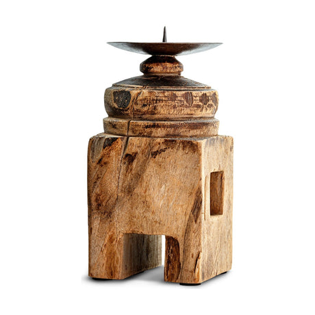 Rana Reclaimed Wood Candle Holder - Natural