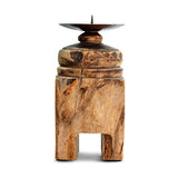 Rana Reclaimed Wood Candle Holder - Natural