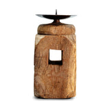 Rana Reclaimed Wood Candle Holder - Natural