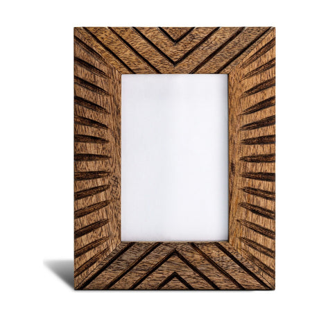 Janoni 4 x 6 Carved Mango Wood Photo Frame - Natural