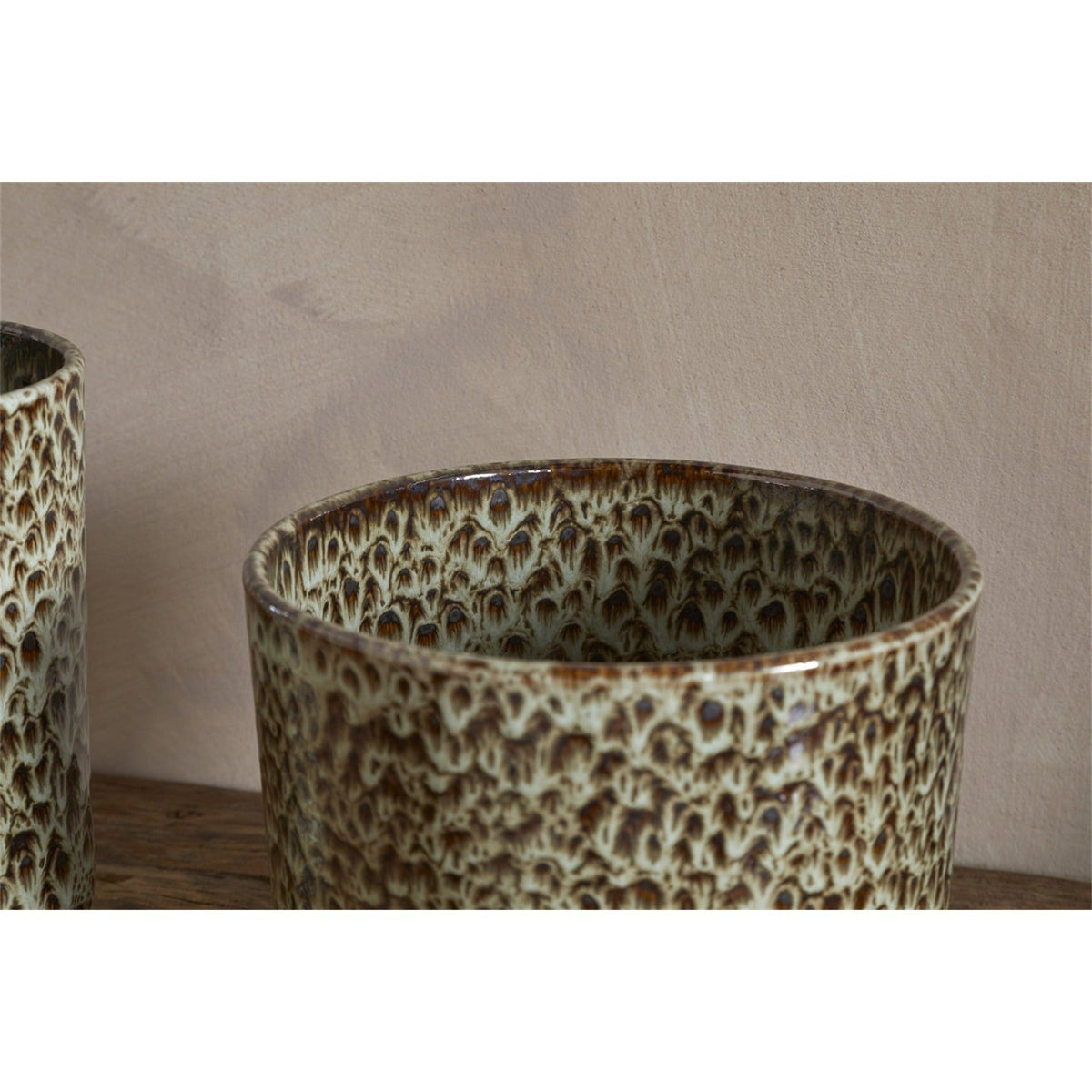 Uzuri Tall Stoneware Vase - Brown