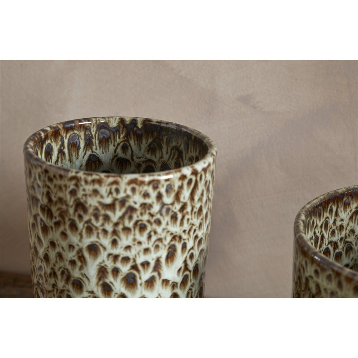 Uzuri Reactive Glaze Stoneware Planter - Brown