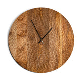 Shahar Carved Mango Wood Wall Clock - Brown
