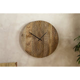 Shahar Carved Mango Wood Wall Clock - Brown