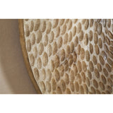 Shahar Carved Mango Wood Wall Clock - Brown