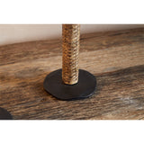 Musika Small Woven Candlestick - Black & Natural