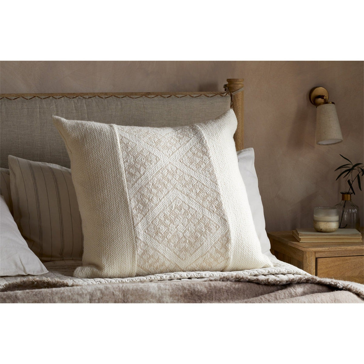 Girja 65 x 65cm Merino Cushion Cover - Cream