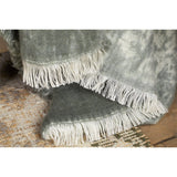 Kambali 130 x 200cm Distressed Jacquard Throw - Moss