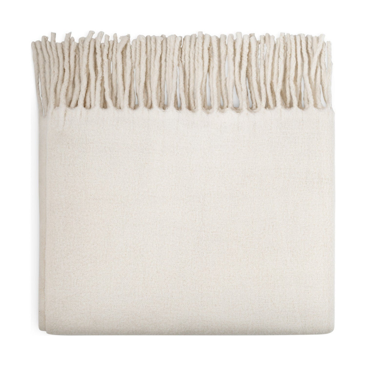 Velatu Fringed Merino Wool Throw - Natural