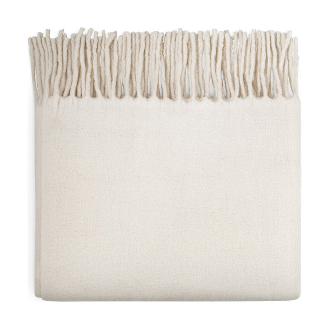 Velatu Fringed Merino Wool Throw - Natural