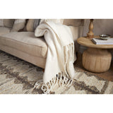 Velatu Fringed Merino Wool Throw - Natural