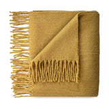 Velatu Fringed Merino Wool Throw - Ochre