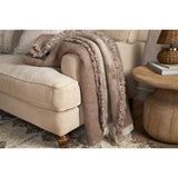 Kambali 130 x 200cm Distressed Jacquard Throw - Natural