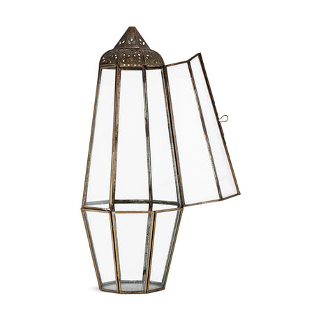 Nyiruan Large Glass Lantern - Brass & Clear