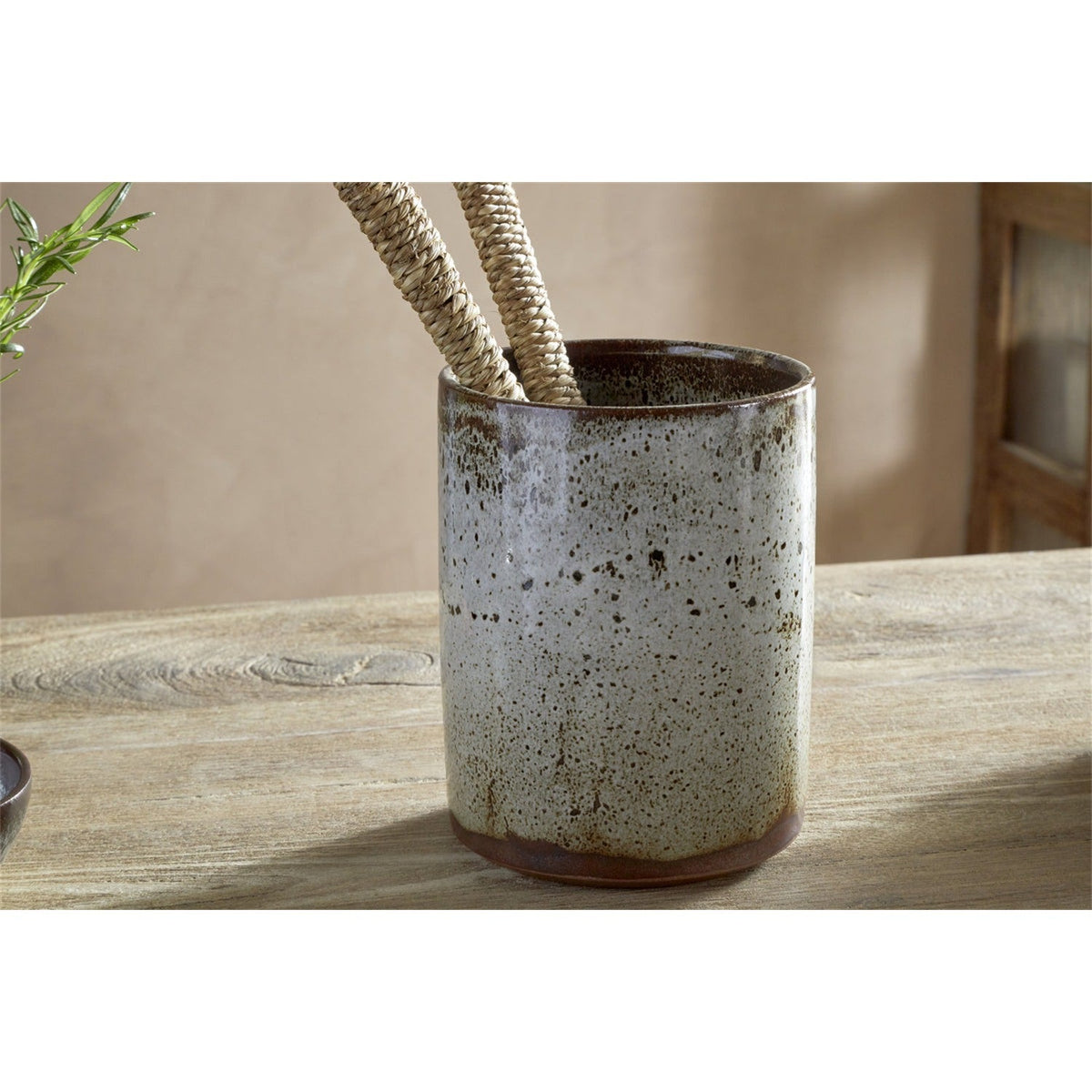 Cam Reactive Glaze Utensil Holder - Mocha