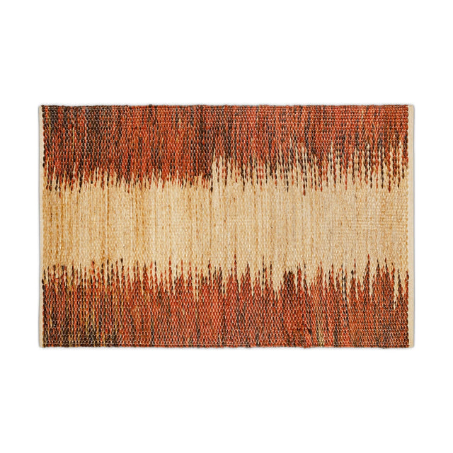 Kekere 150 x 240cm Jute & Cotton Rug - Natural & Rust