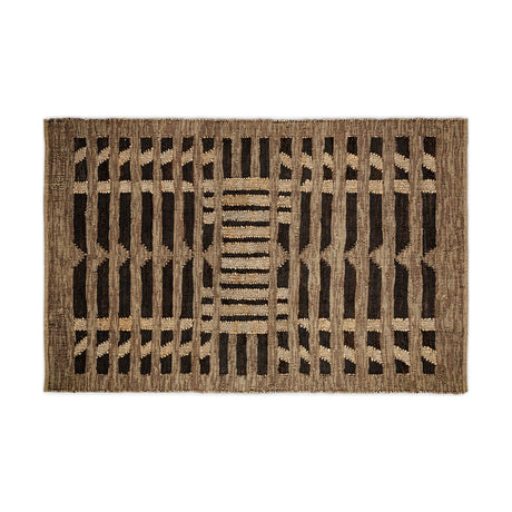 Nadiki 150 x 240cm Recycled Leather Rug - Black & Natural