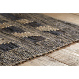 Nadiki 150 x 240cm Recycled Leather Rug - Black & Natural