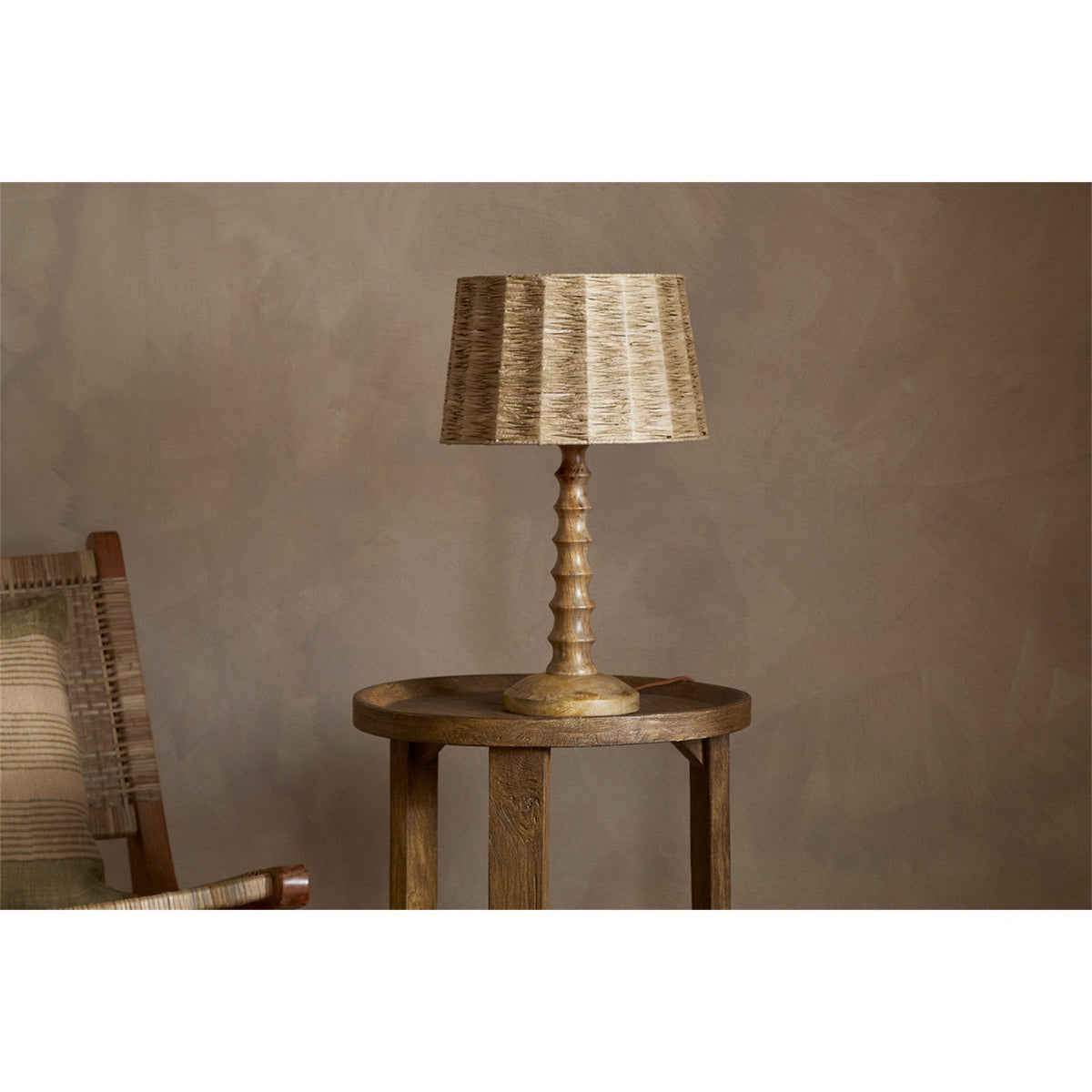 Jiji Medium Woven Raffia Lampshade - Natural