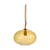 Otoro Small Round Recycled Glass Pendant Light - Honey