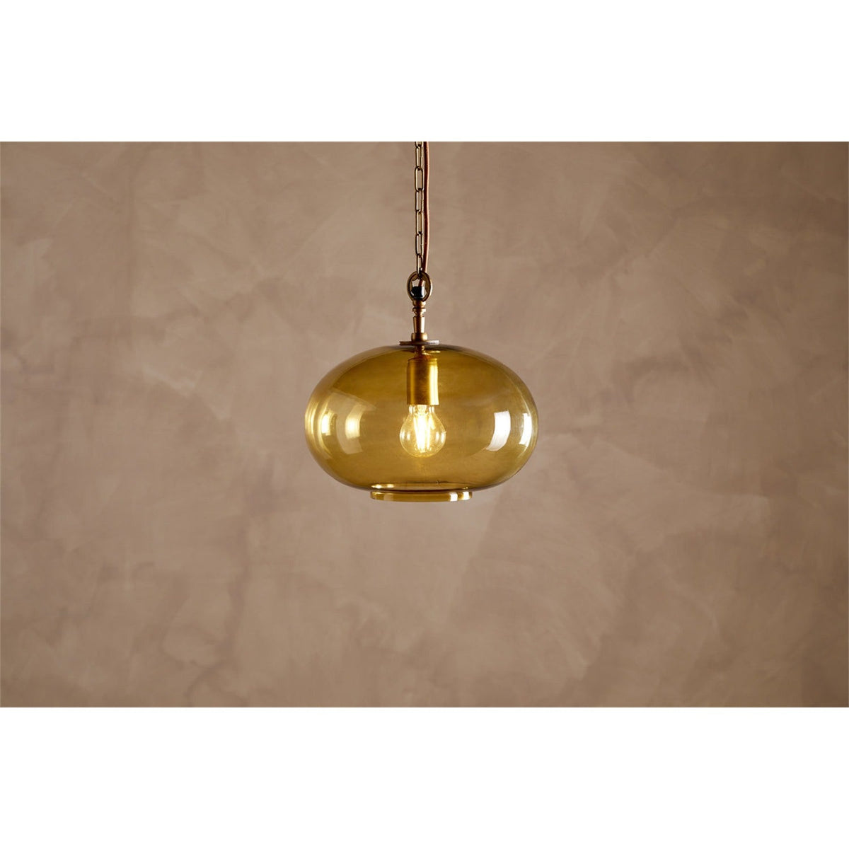 Otoro Small Round Recycled Glass Pendant Light - Honey