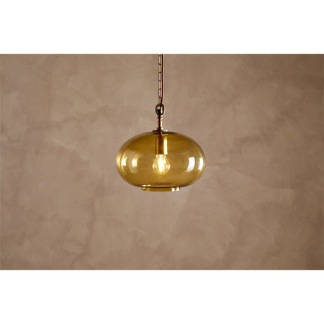 Otoro Small Round Recycled Glass Pendant Light - Honey