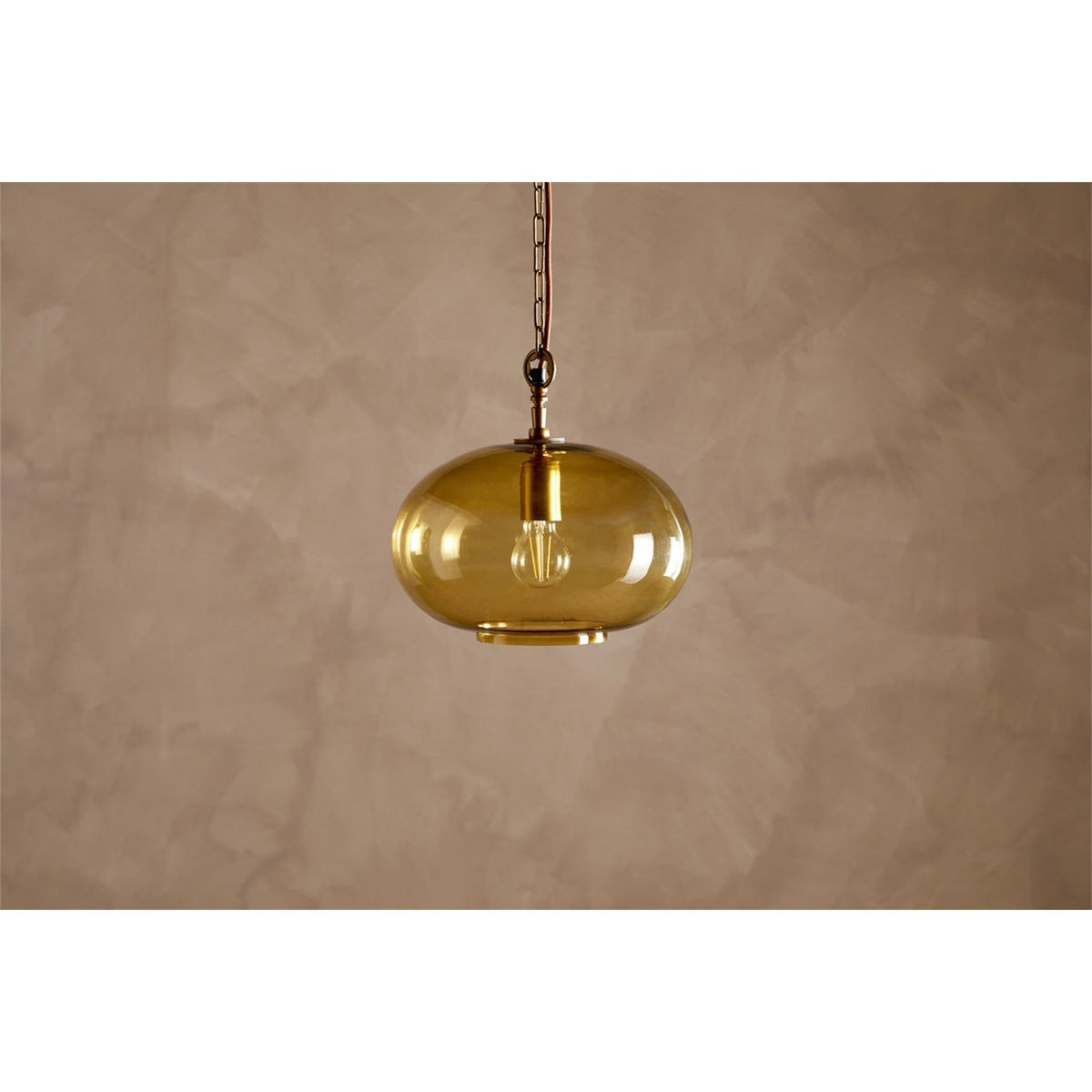 Otoro Small Round Recycled Glass Pendant Light - Honey