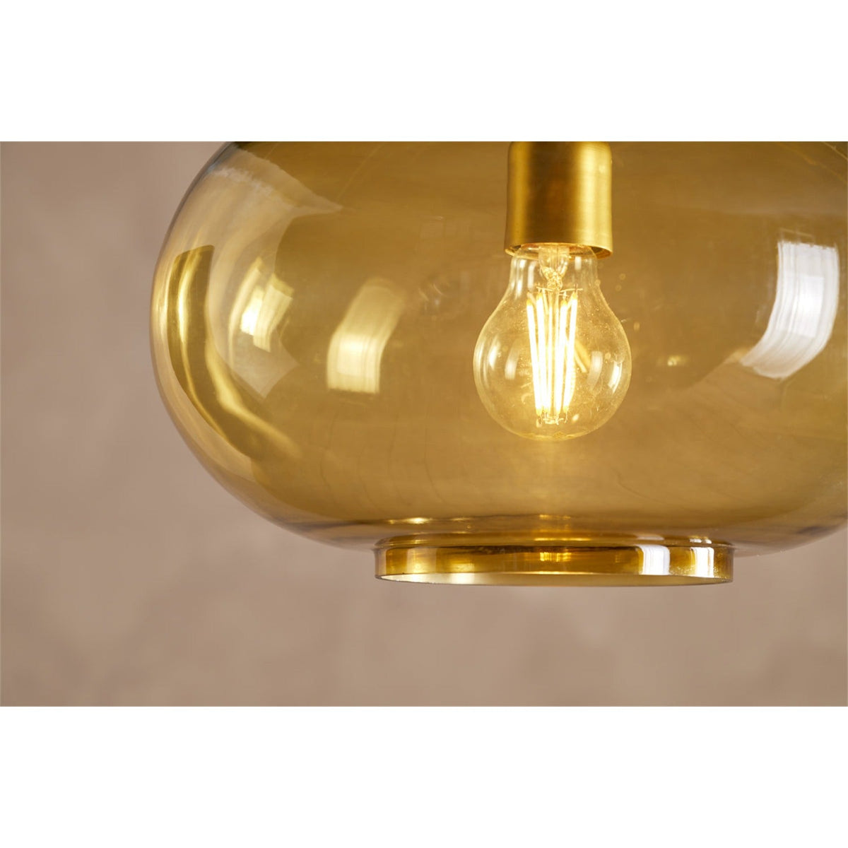 Otoro Small Round Recycled Glass Pendant Light - Honey