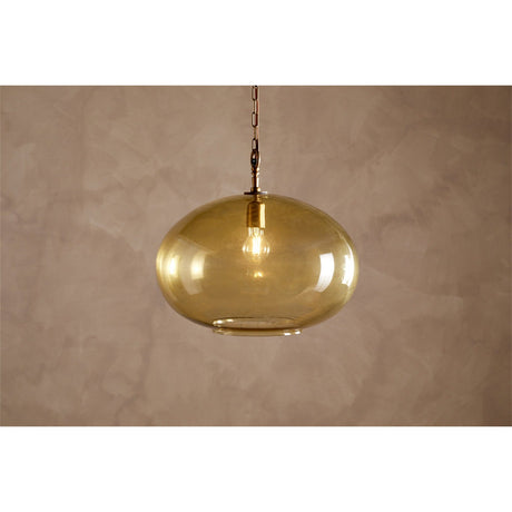 Otoro Recycled Glass Pendant Light - Honey - Large Round in a dining room