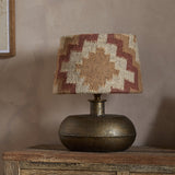 Shanto Jute Kilim Lampshade - Rust & Natural - Medium, styled view 2