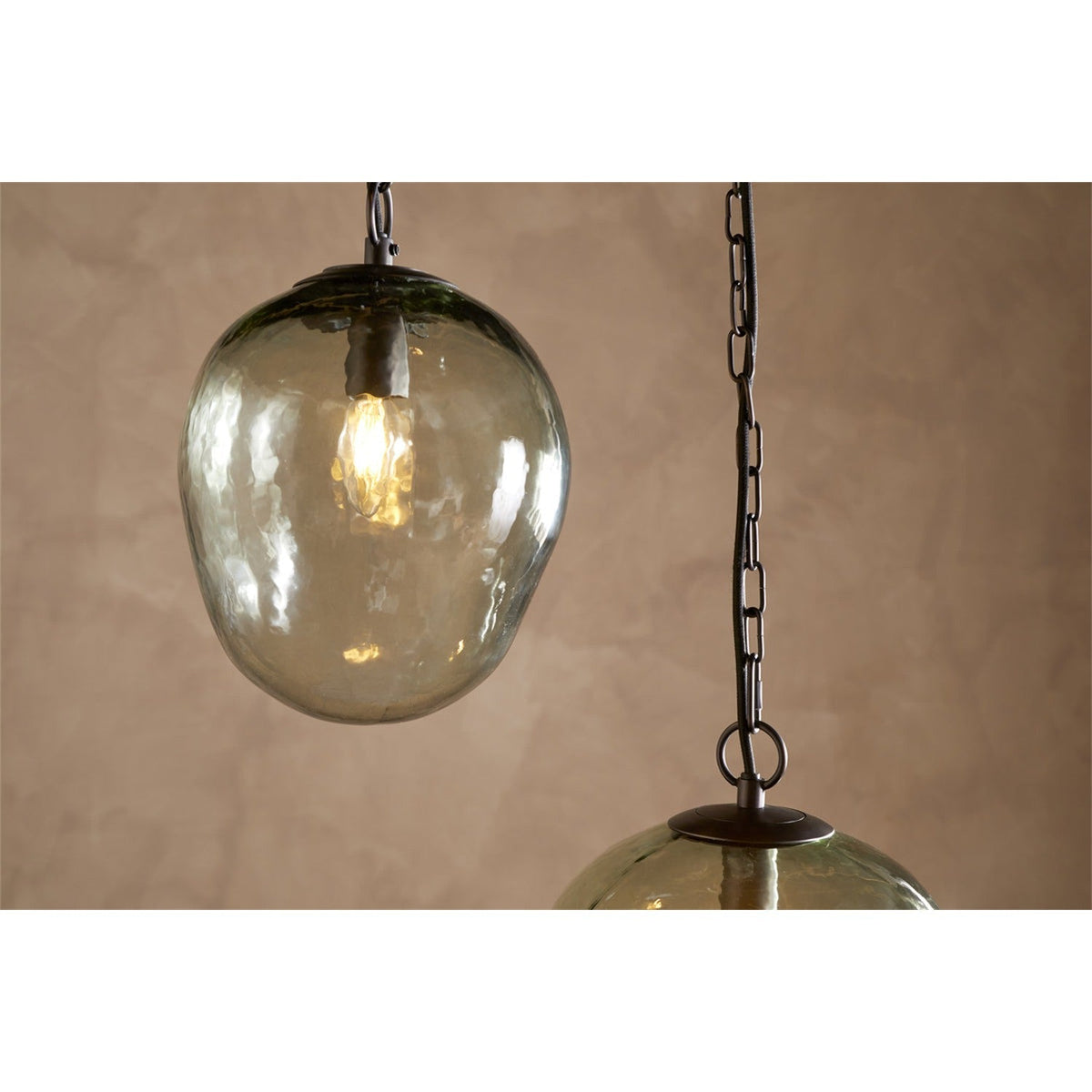 Sanvika 3 Light Organic Cluster Pendant Light - Green