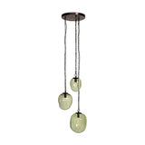 Sanvika 3 Light Organic Cluster Pendant Light - Green