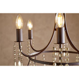 Naavia 6 Light Iron & Crystal Chandelier - Rust
