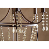 Naavia 6 Light Iron & Crystal Chandelier - Rust