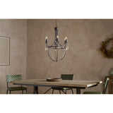 Naavia 6 Light Iron & Crystal Chandelier - Rust