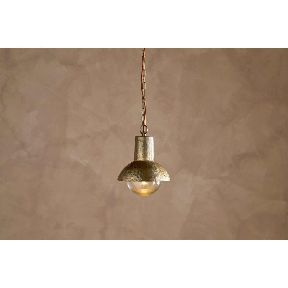Sakti Brass & Recycled Glass Pendant Light - Clear