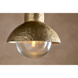 Sakti Brass & Recycled Glass Pendant Light - Clear