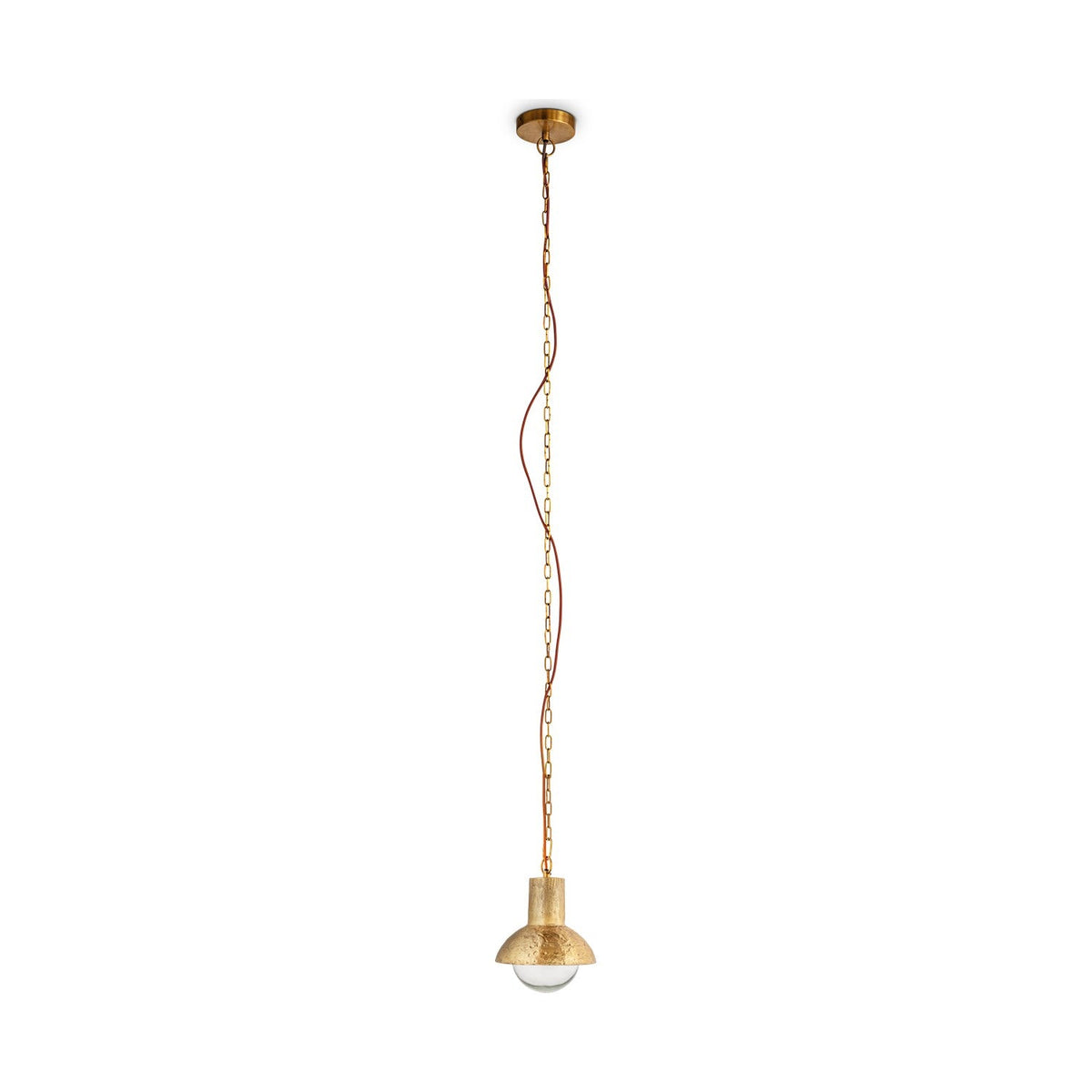 Sakti Brass & Recycled Glass Pendant Light - Clear