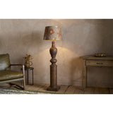 Naya Carved Wood Floor Lamp Base - Chocolate Brown