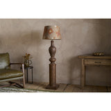 Naya Carved Wood Floor Lamp Base - Chocolate Brown