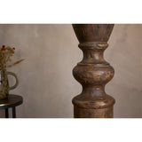 Naya Carved Wood Floor Lamp Base - Chocolate Brown