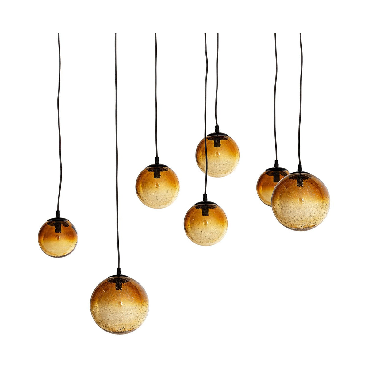 Jerami 7 Light Recycled Glass Linear Chandelier - Caramel