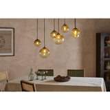 Jerami 7 Light Recycled Glass Linear Chandelier - Caramel