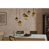 Jerami 7 Light Recycled Glass Linear Chandelier - Caramel