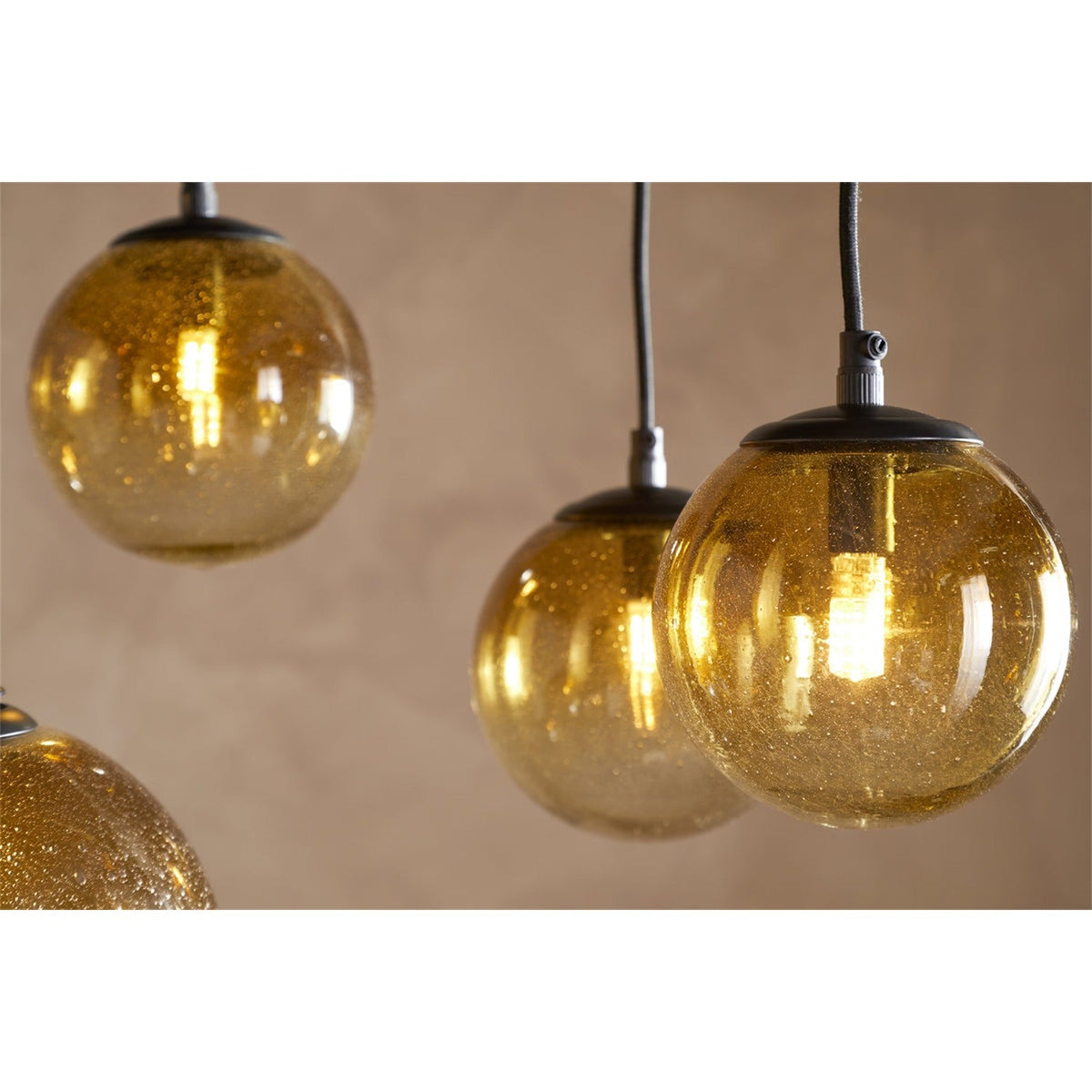 Jerami 7 Light Recycled Glass Linear Chandelier - Caramel