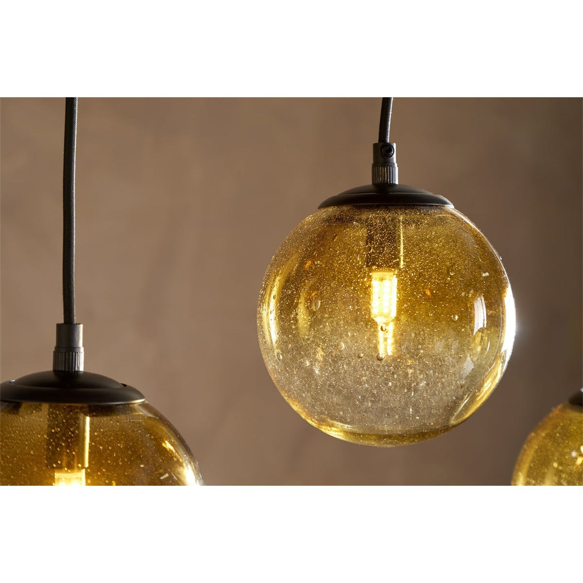 Jerami 7 Light Recycled Glass Linear Chandelier - Caramel