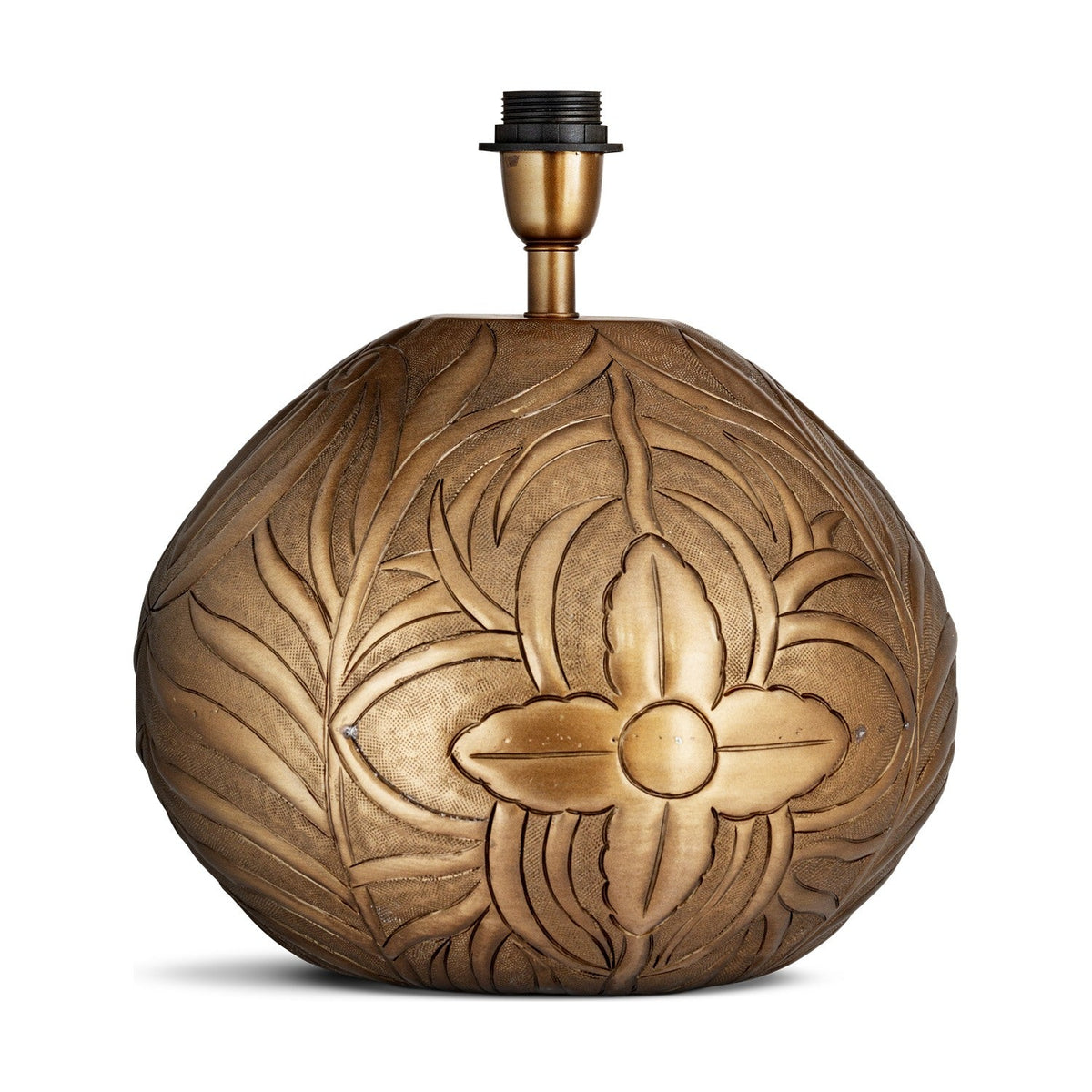 Purana Etched Table Lamp Base - Brass