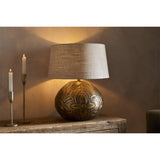 Purana Etched Table Lamp Base - Brass