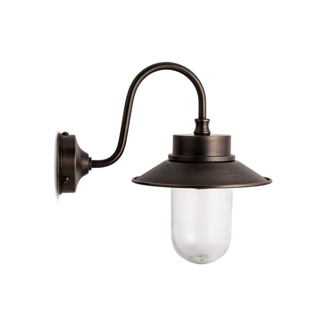 Alwar Swan Neck Outdoor Wall Light - Antique Bronze